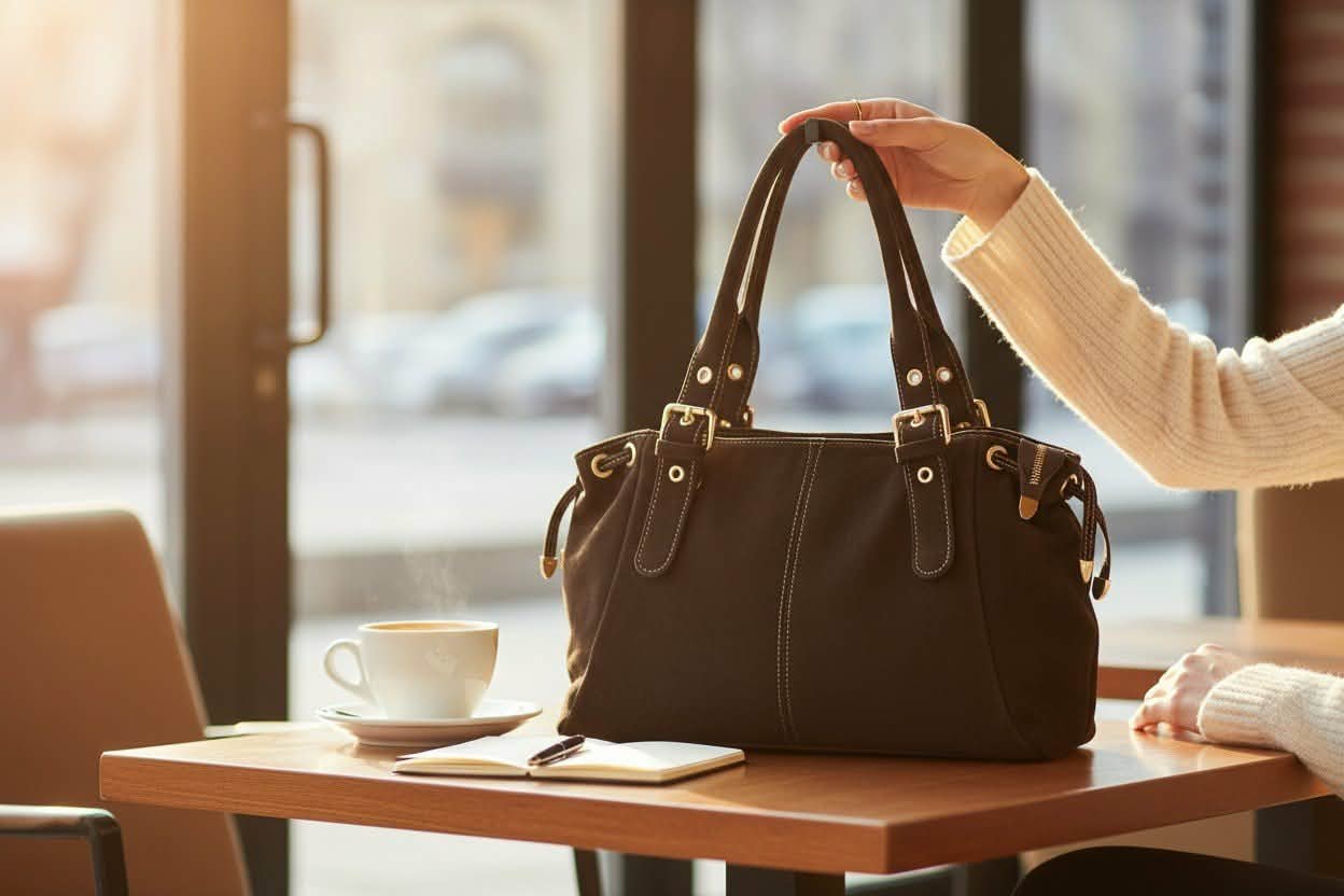 Sac cuir lacet large Chocolat