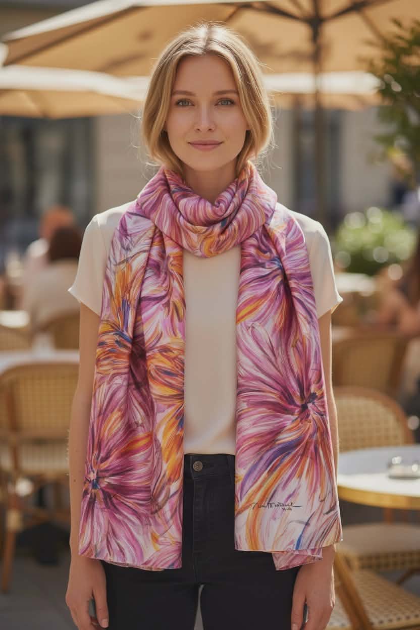 Foulard De Morteuil orange rose
